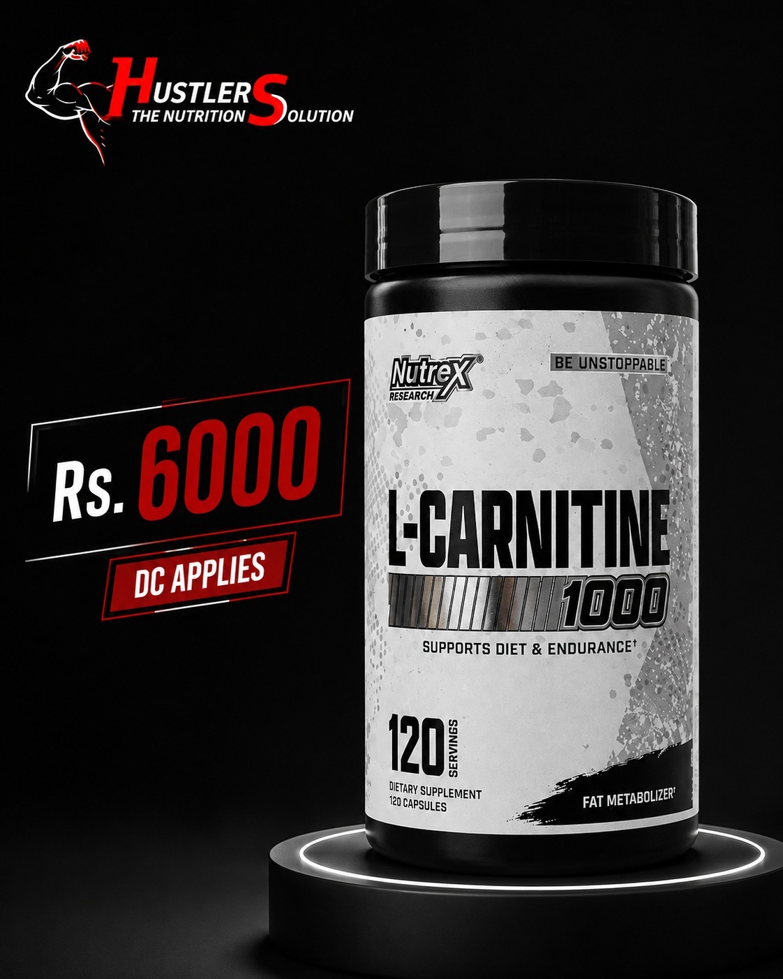 nutrex l carnitine 120 caps Hustlers - 🔥 Push harder. Perform stronger. L-Carnitine 1000 now available at Rs. 6,000. Servings promote thermogenesis Size:1 month supply Acheter L-Glutathion (GSH) 2026