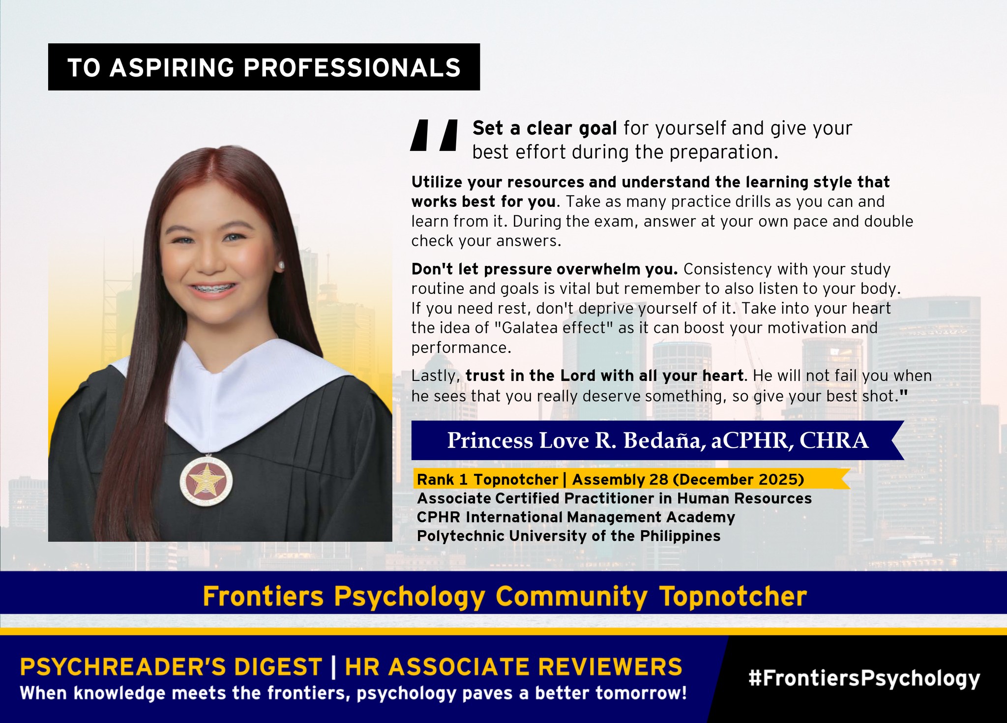 Frontiers - Congratulations, Princess, on your remarkable achievement ...