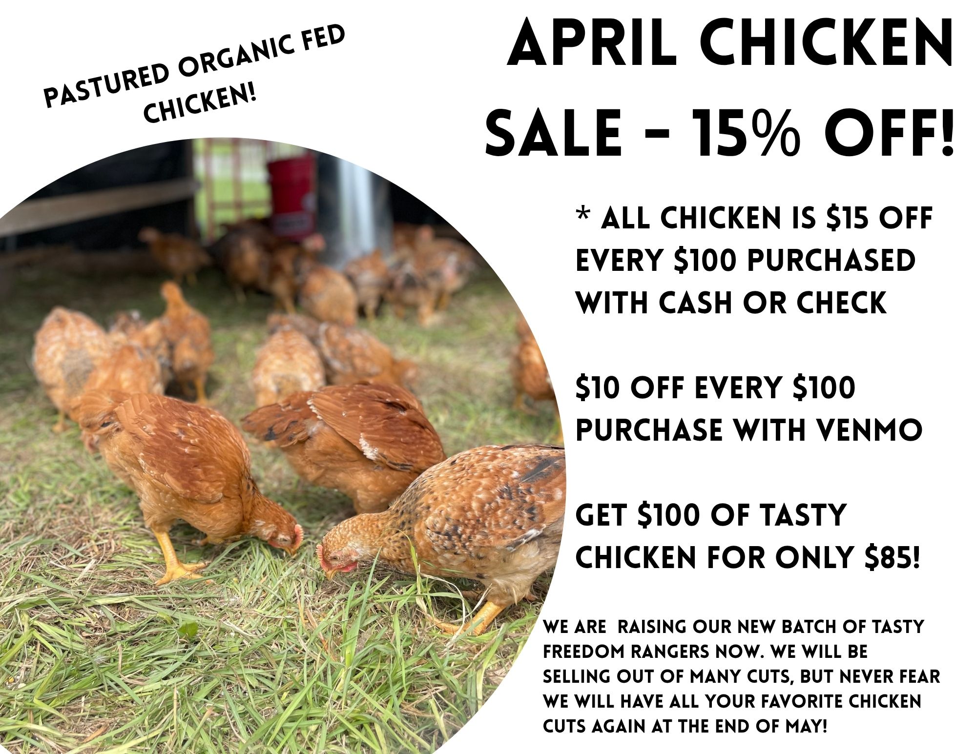 DaSilva Farm will be fully stocked with a wide variety of chicken