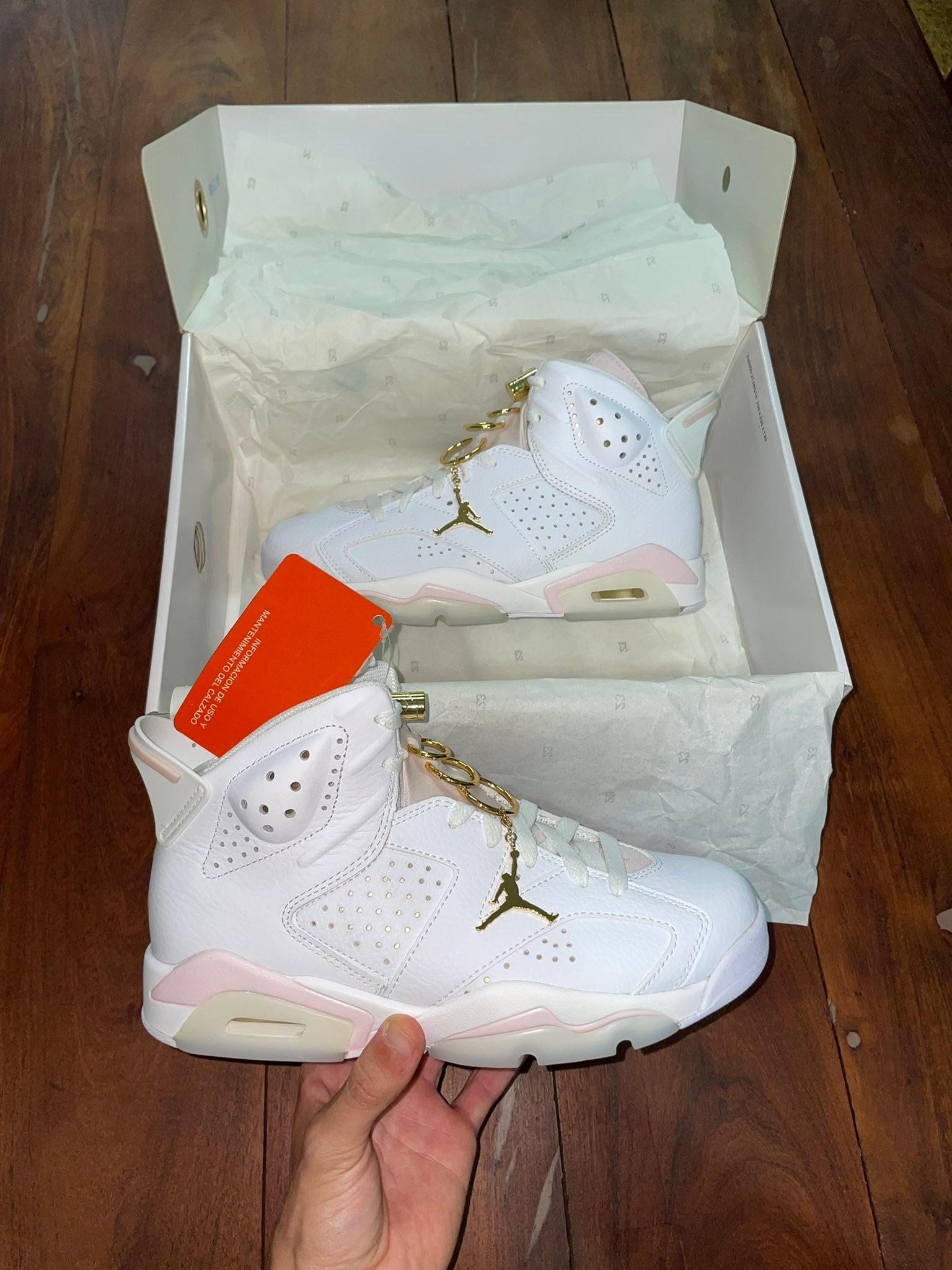 Jordan 6 retro gold hoops Talle 7.5US mujer (24.5cm) .Jordan 1 low 