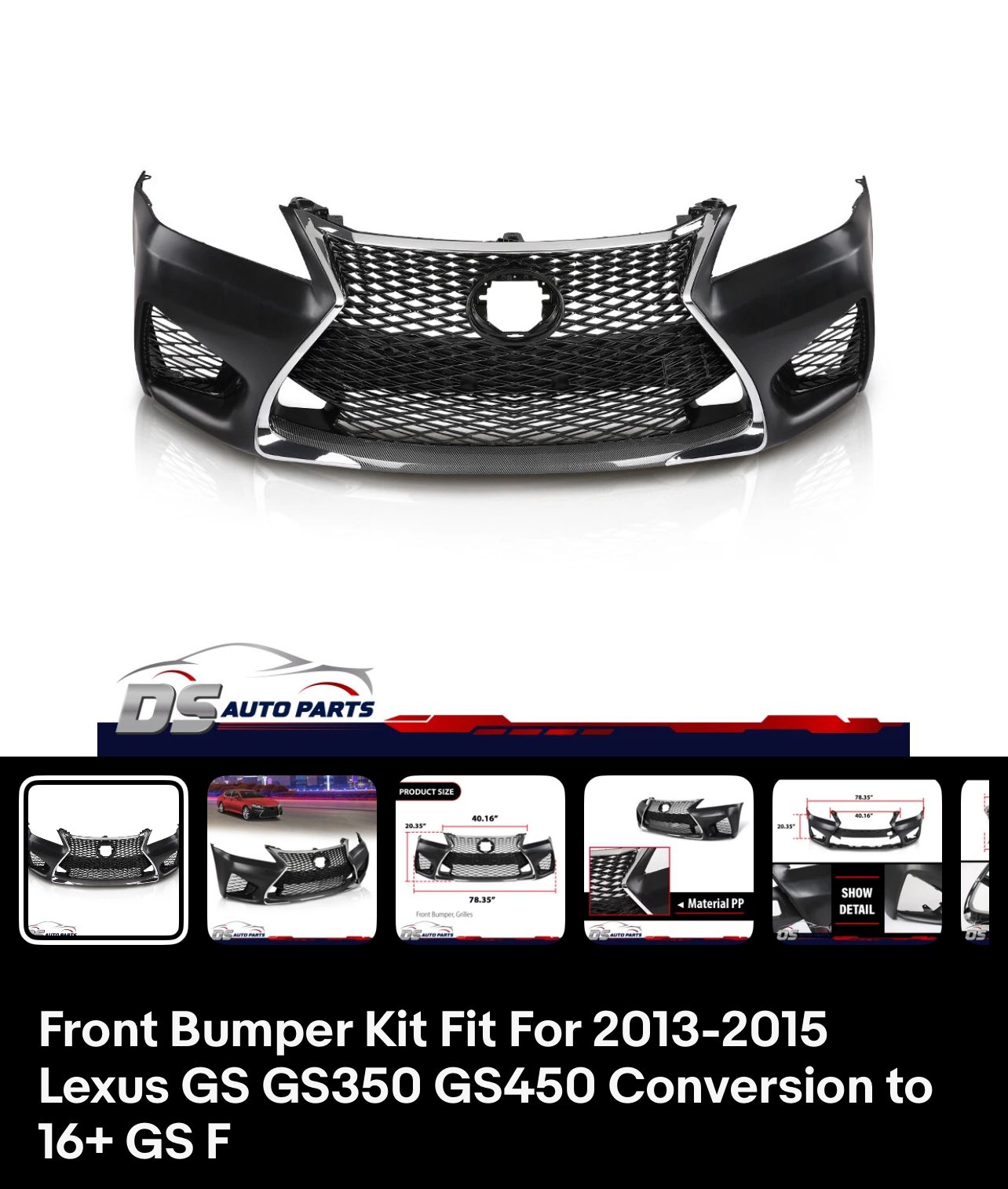 G-PLUS Front Bumper Conversion Kit For 2006-2013 Lexus IS250/IS350 To 2021+ F-Sport Style-367843