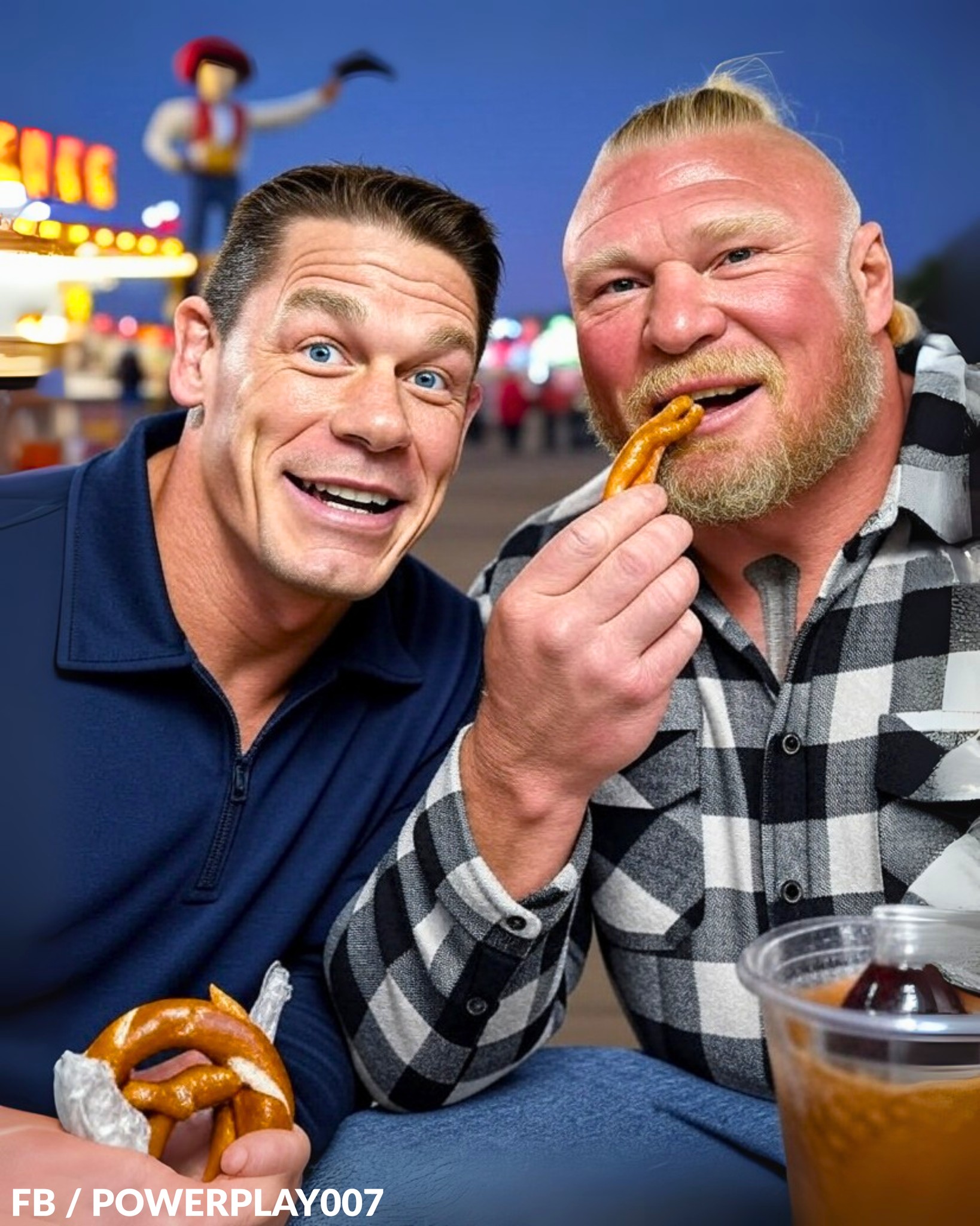 John Cena and Brock Lesnar at the Texas State Fair in Dallas. They
