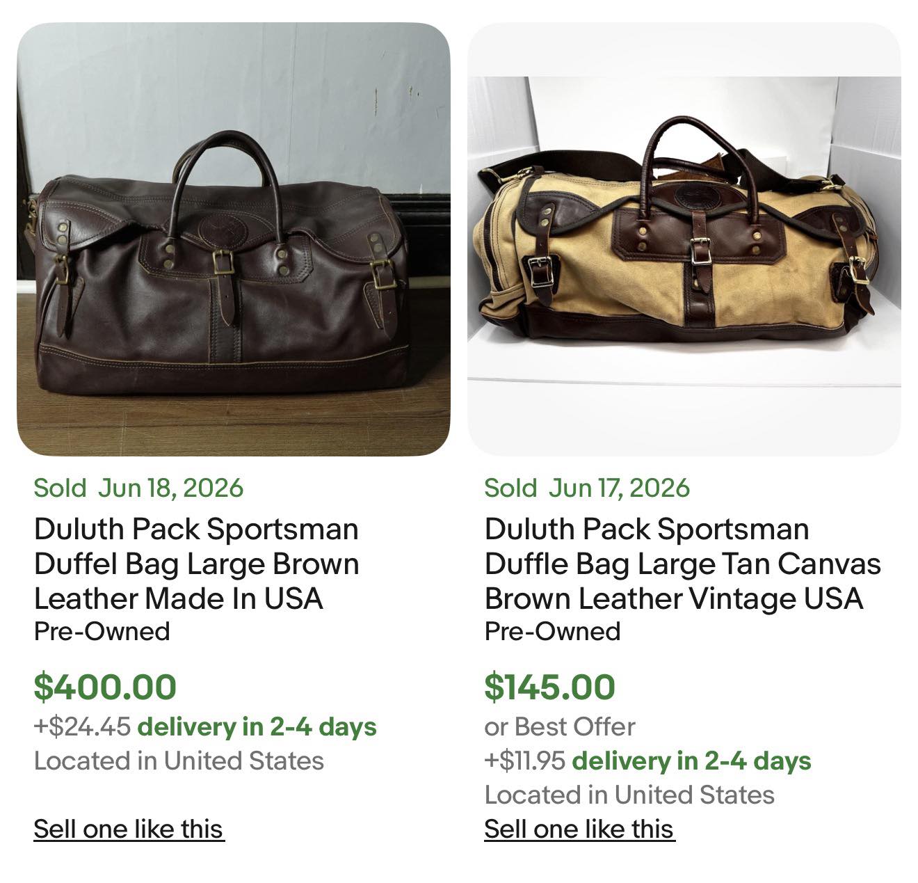 Duluth leather bags are a great thrift store find