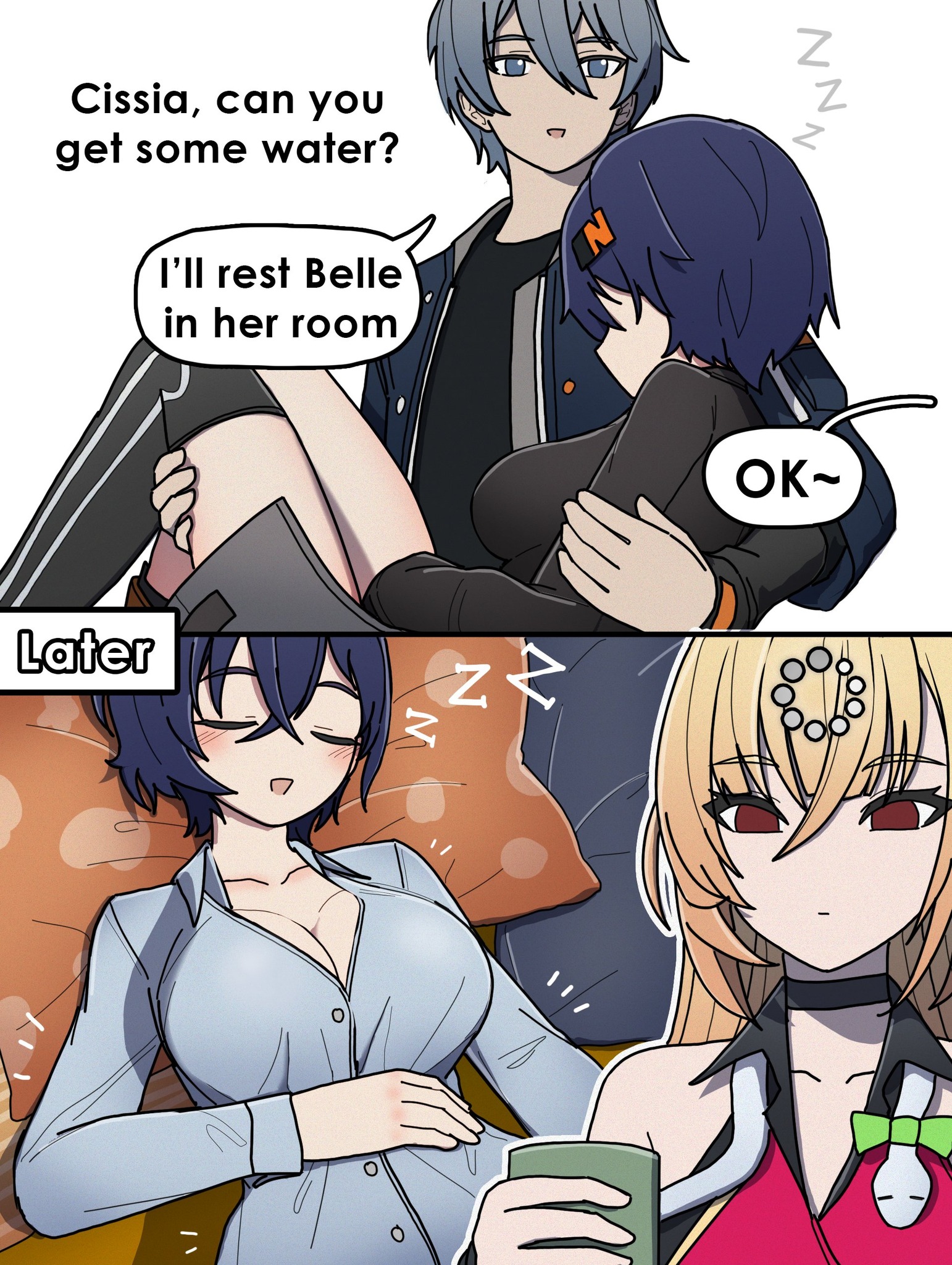 Gotta let Belle sleep comfortably somehow . **Art by:** @DorahDew