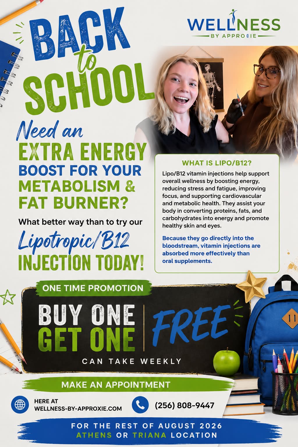 b12 lipotropic injections for sale 🎒✨ BACK-TO-SCHOOL LIPO/B12 PROMO! ✨🎒 Need a little extra energy to keep up with the back-to-school hustle? Looking support for your metabolism and wellness goals? Now is the perfect time to Methylcobalamin B12 Injections for Weight Size:250 ml