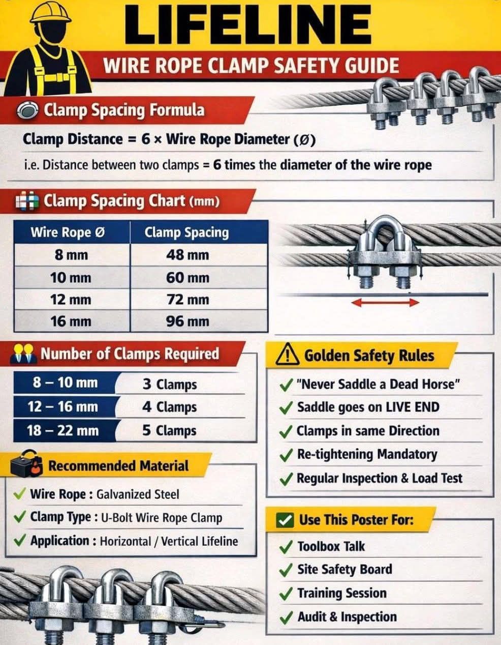 HSE - WIRE ROPE CLAMP SAFETY PROTOCOLS: A COMPREHENSIVE GUIDE ⛑️🦺 #HSE ...