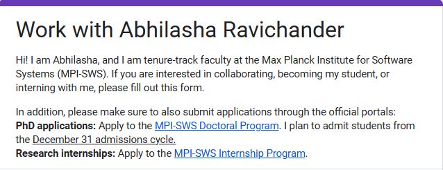 Scholarship - 📣 Abhilasha Ravichander is recruiting PhD students for ...