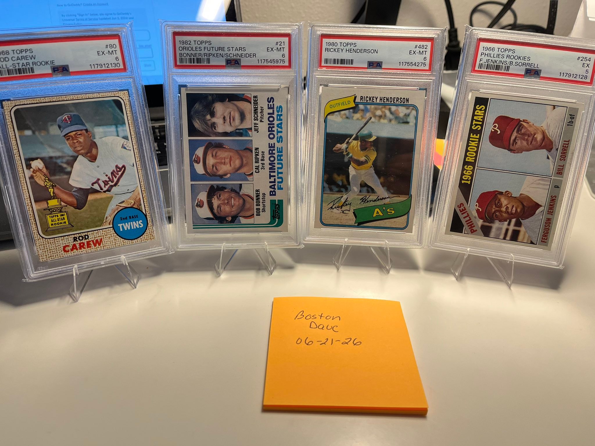 PSA graded baseball cards for sale including Rickey Henderson and 