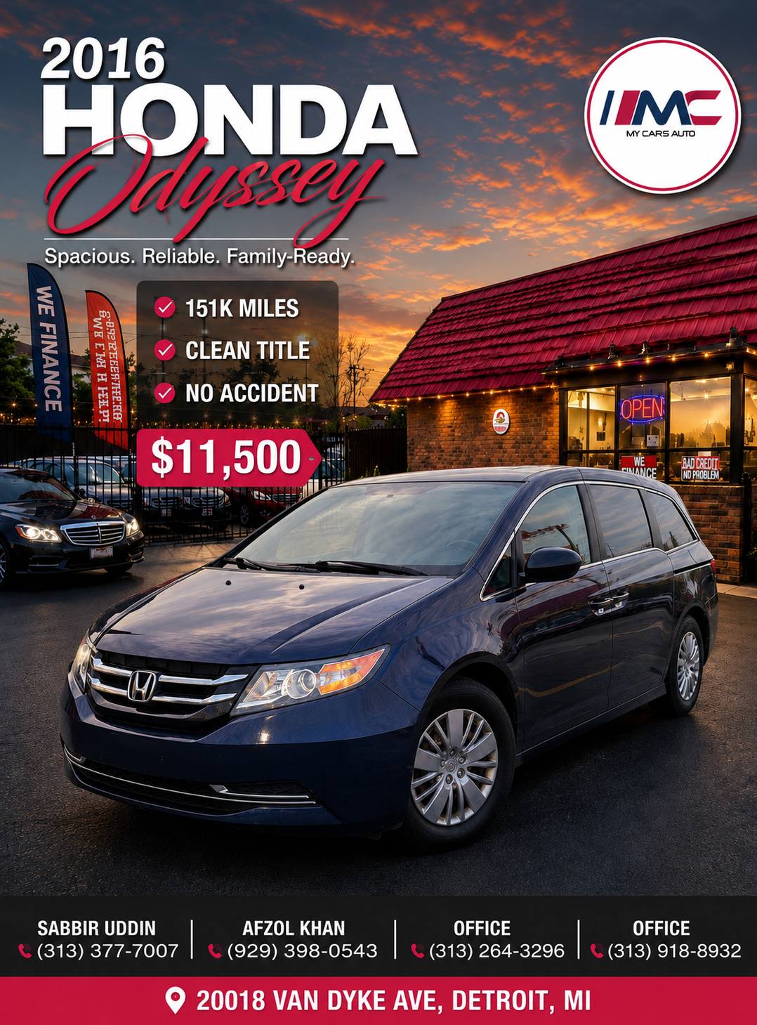 🚗🔥 2016 HONDA ODYSSEY — $11,500! ✓ 151K Miles ✓ Clean Title
