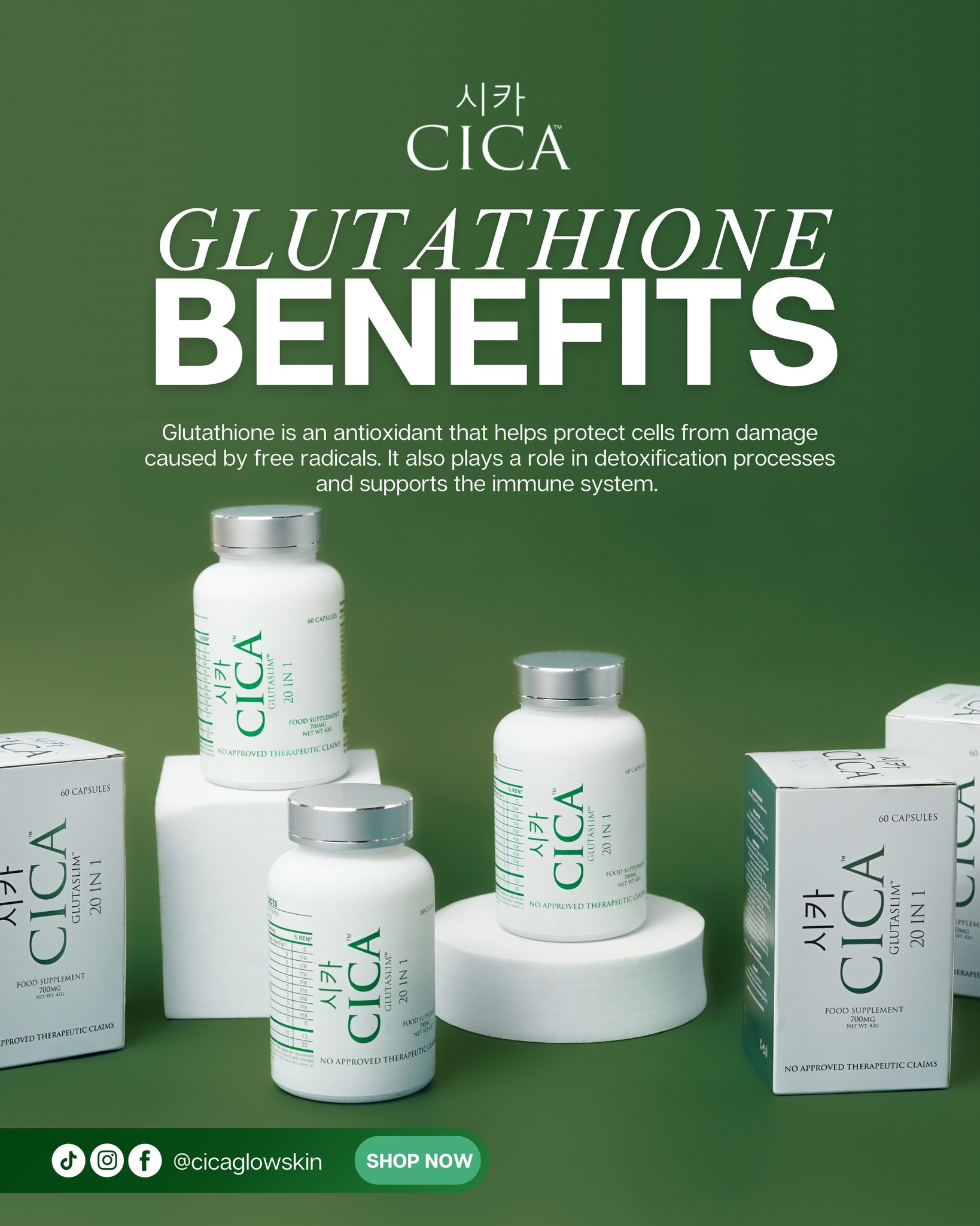 Trust with confidence! ✨ Our product is FDA approved, ensuring the highest standards for your safety and well-being. Choose excellence for a healthier 2024. 🍃 #CICABenefits #Glutaslim20in1 #distributor #slimming #Glutaslim #OralSunblock #20in1 #