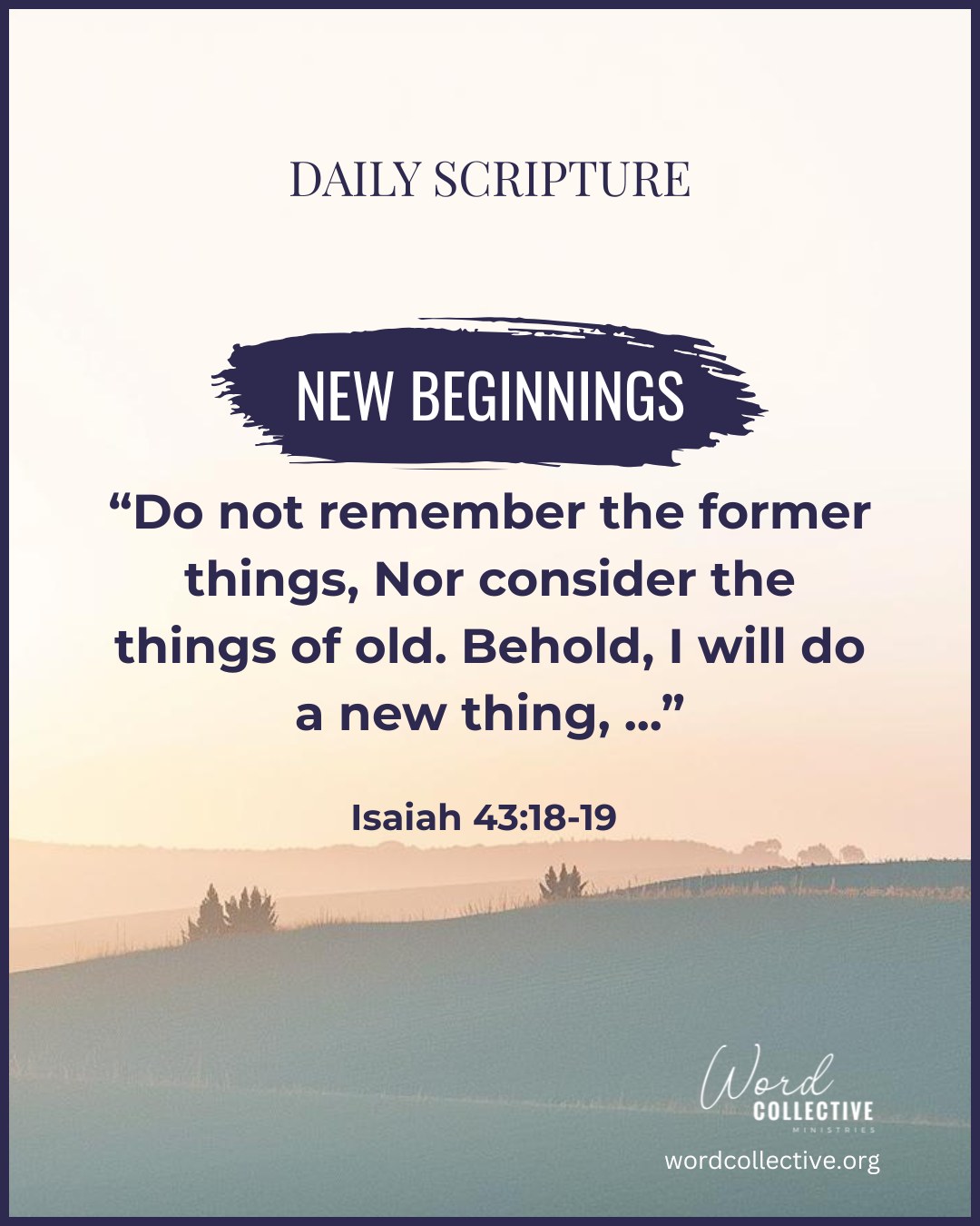 Word - Daily Scripture | 30 Dec | New Beginnings ‘God is already doing ...
