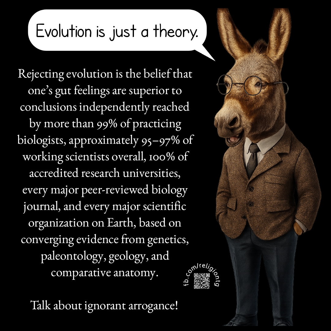 Religion: - At face value, the statement “Evolution is just a theory ...