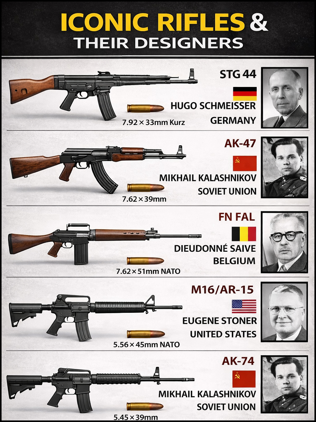 Military - Rifles That Changed Warfare | Designers Behind Legends Some ...