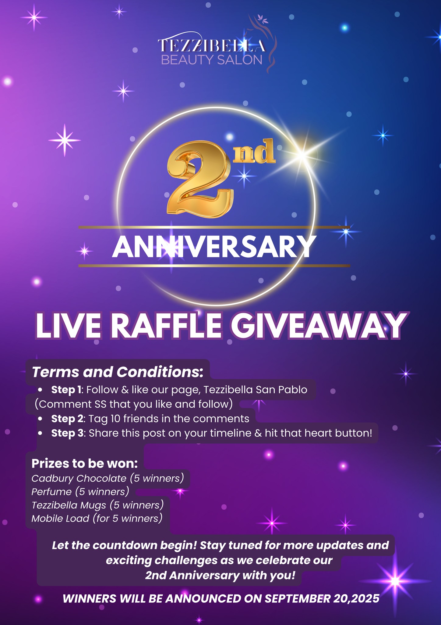 𝐋𝐈𝐕𝐄 𝐑𝐀𝐅𝐅𝐋𝐄 𝐆𝐈𝐕𝐄𝐀𝐖𝐀𝐘! 🎁💖 🎉 Because... - Tezzibella San Pablo | Facebook