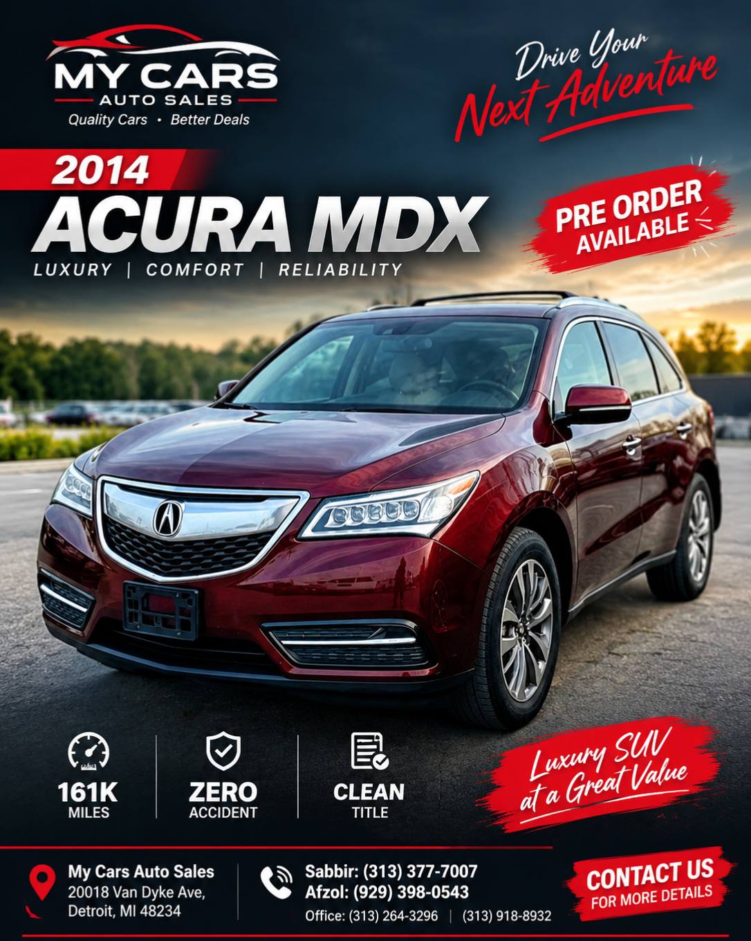 2014 Acura MDX for sale in Detroit