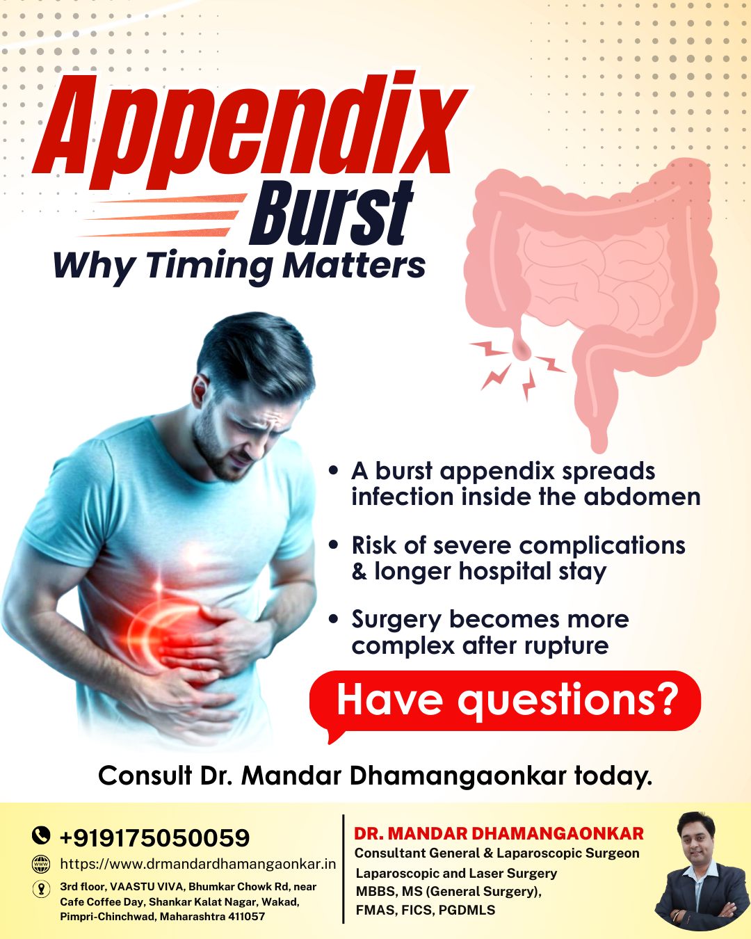 ⚠️ Appendix Burst: Why Timing... - Dr. Mandar Dhamangaonkar | Facebook
