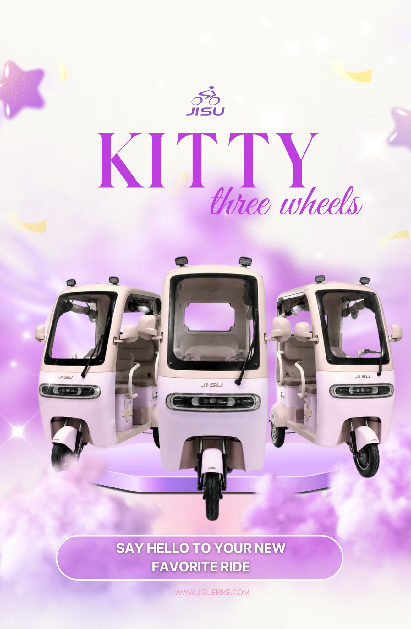 Introducing JI SU Kitty 3-wheels electric bike for everyday rides
