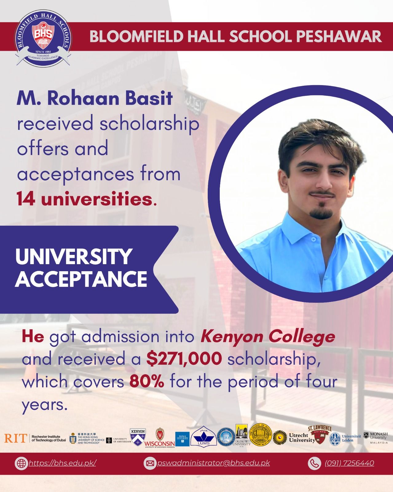 Bloomfield - Congratulations to Muhammad Rohaan Basit on your ...
