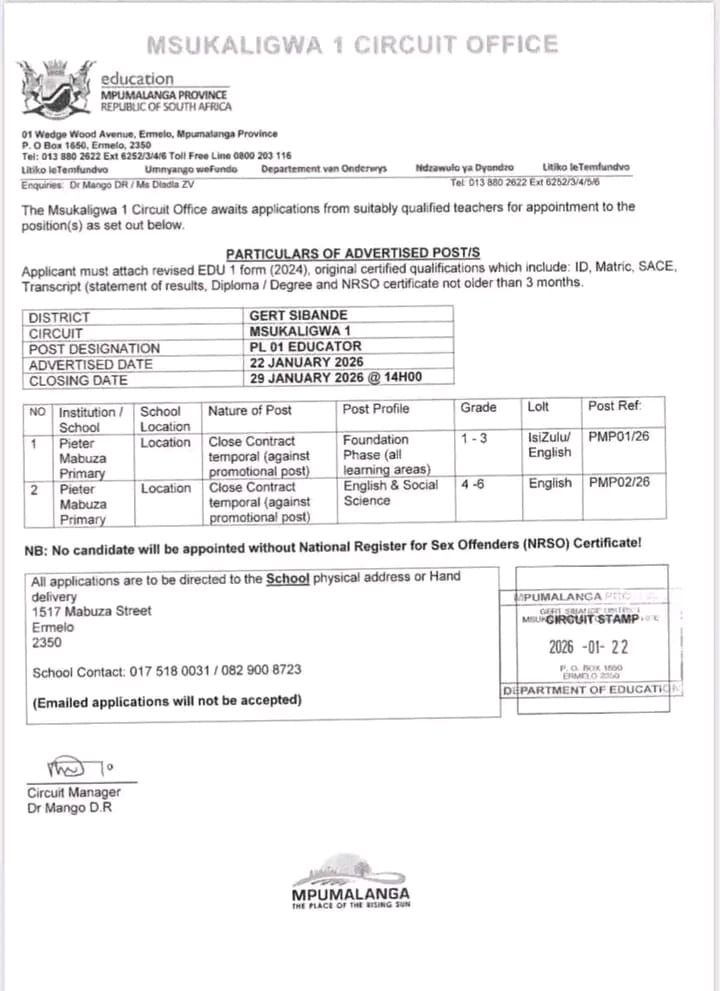 Teaching posts and CV revamp/editing/Typing | Polokwane