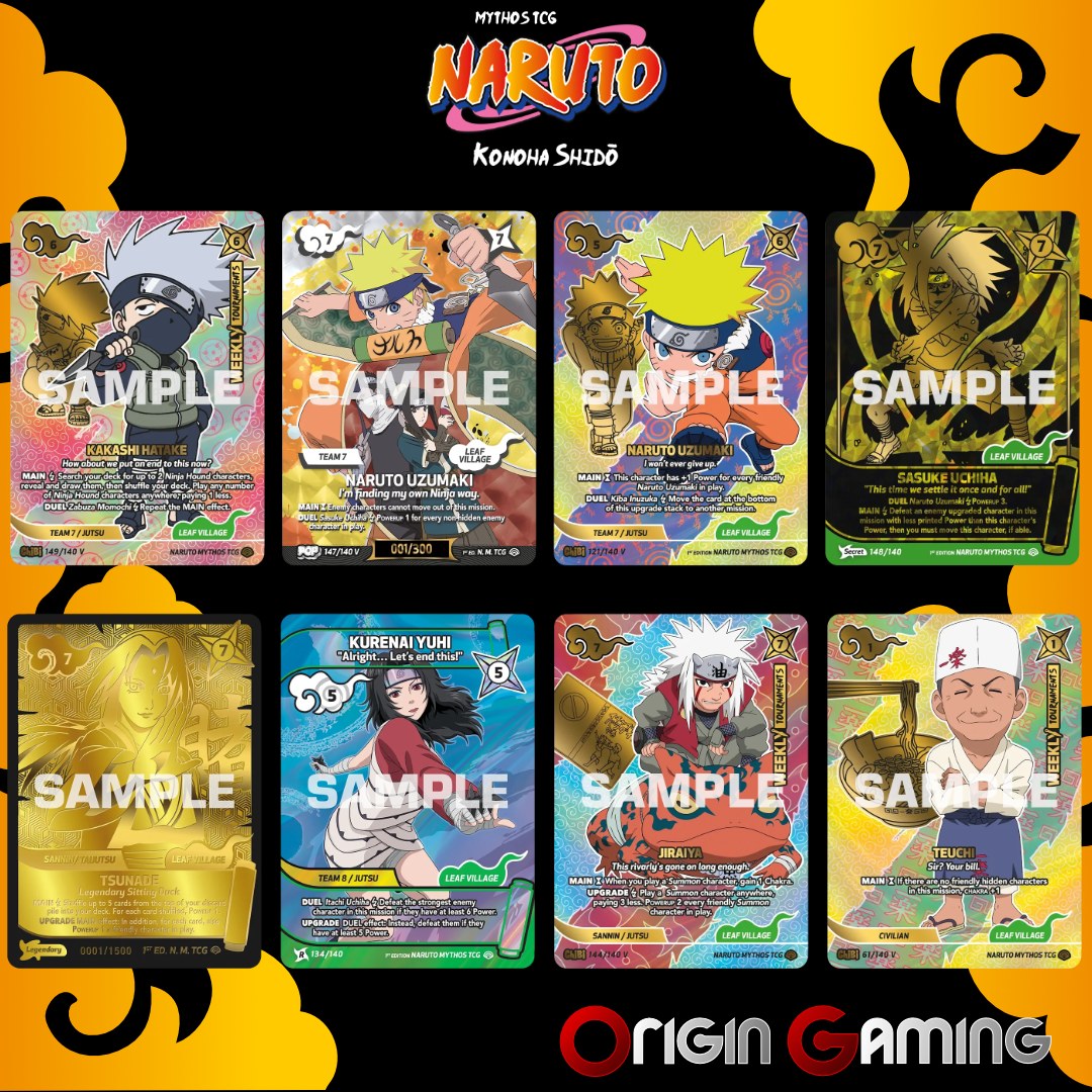 Naruto Mythos TCG second set with new gold card and character