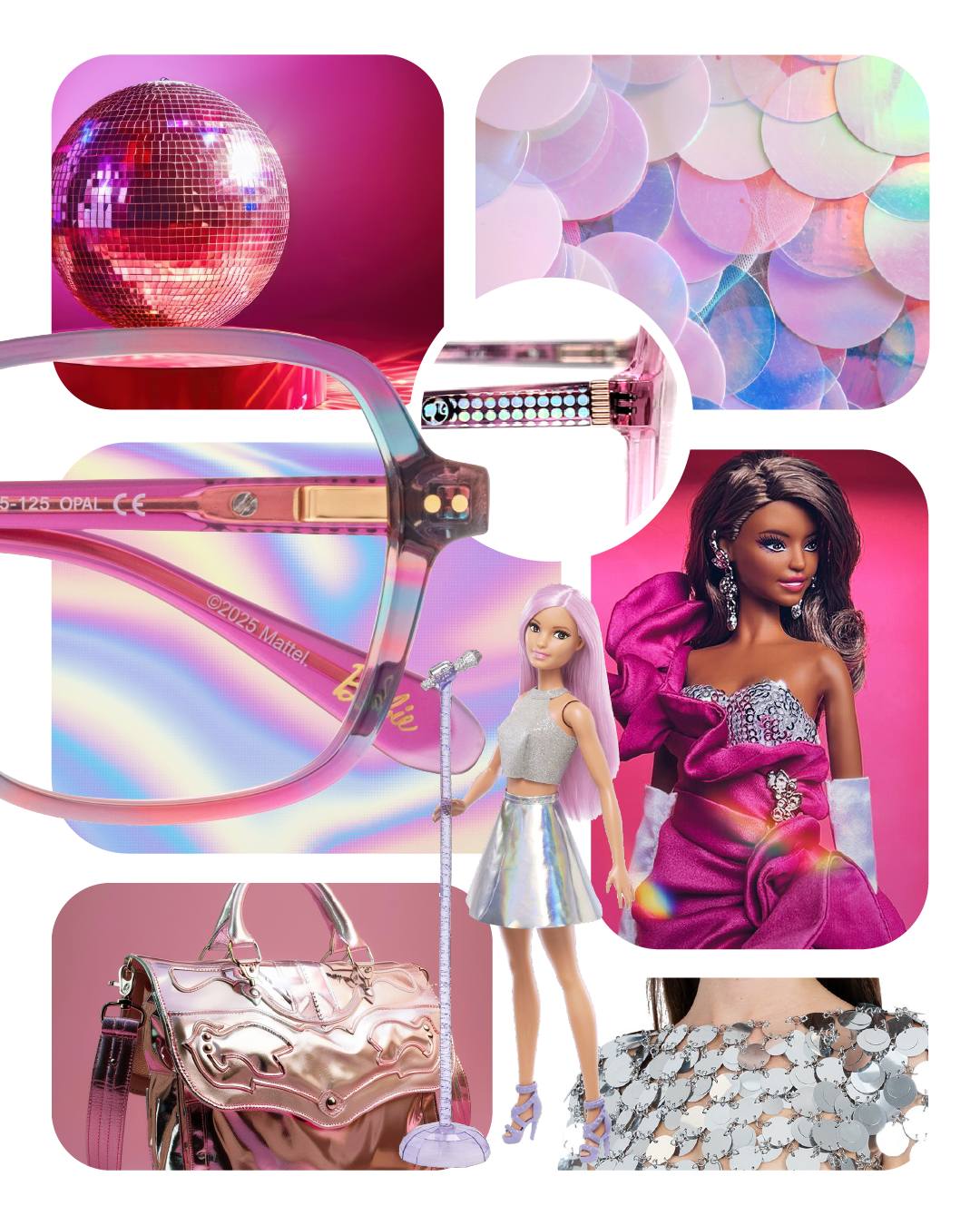 Vêtements Pour Barbie Robe Bleu Ciel Et Lunettes Roses Neuves Pour Poupée Barbie - Tenue Complète Et Accessoire Vêtement Poupée Neuf