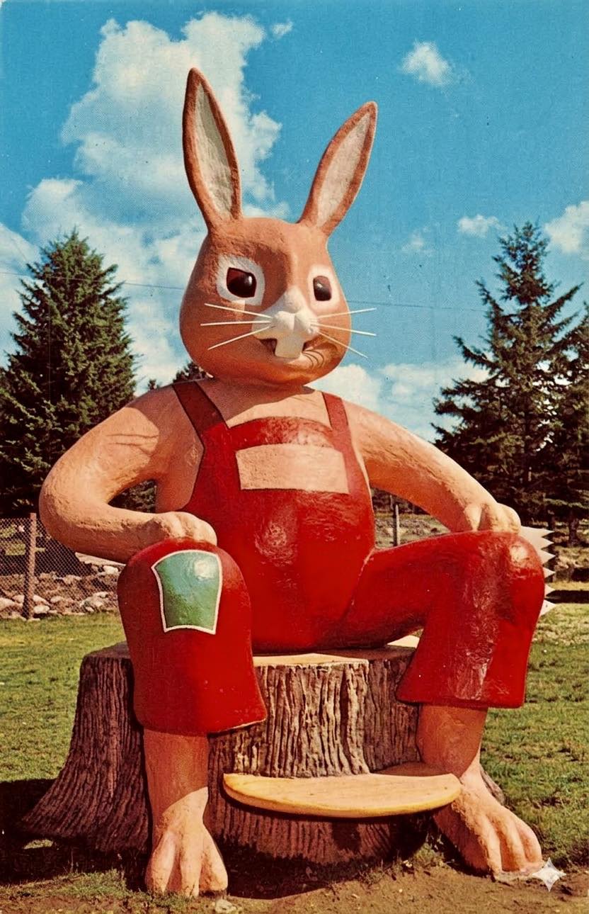 Santa's Village giant Easter bunny statue in Jefferson, New Hampshire