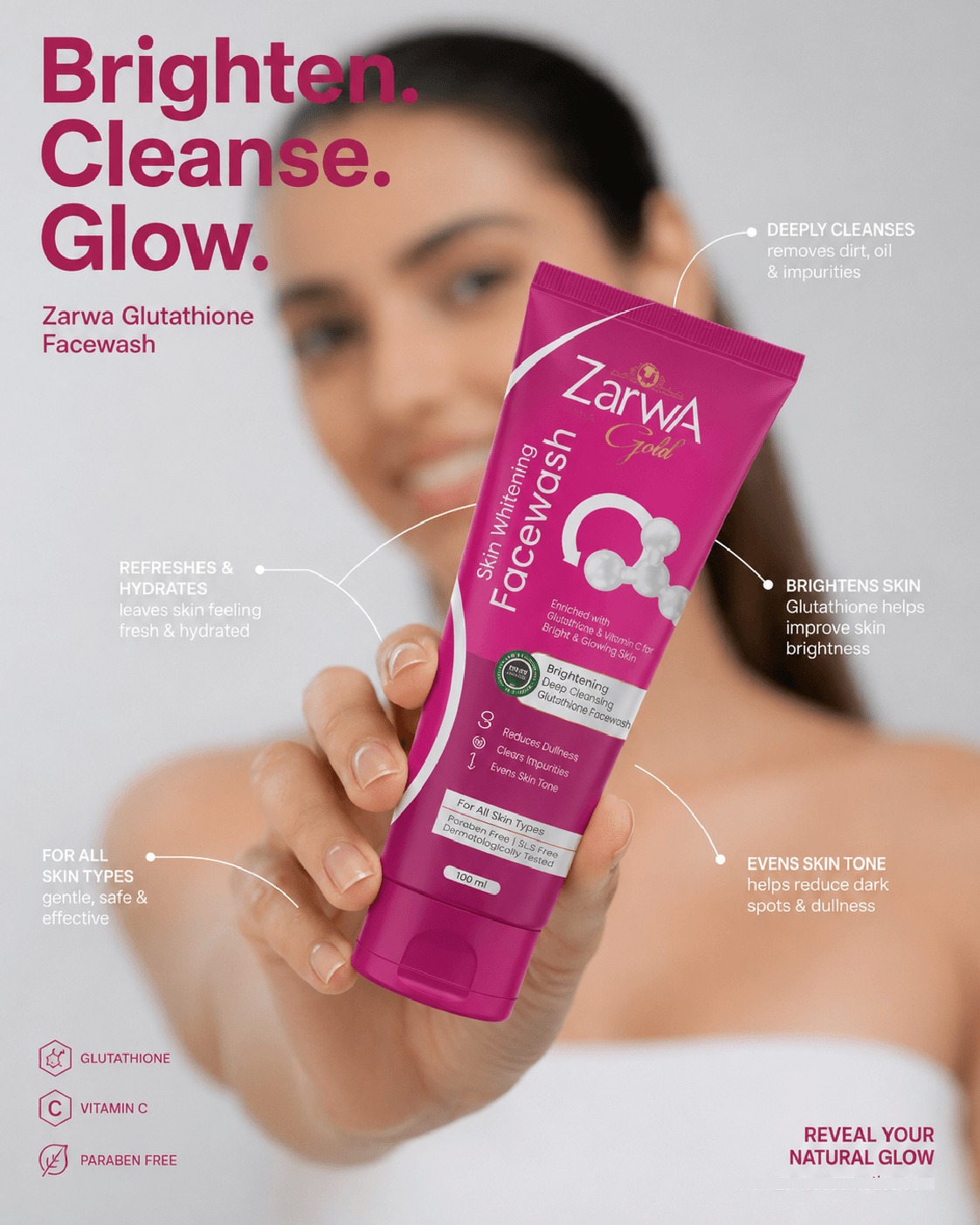 glutathione lovewhitening.com Zarwa Gold Skin Whitening Facewash with and Vitamin C Filter:Brand:A Bonne