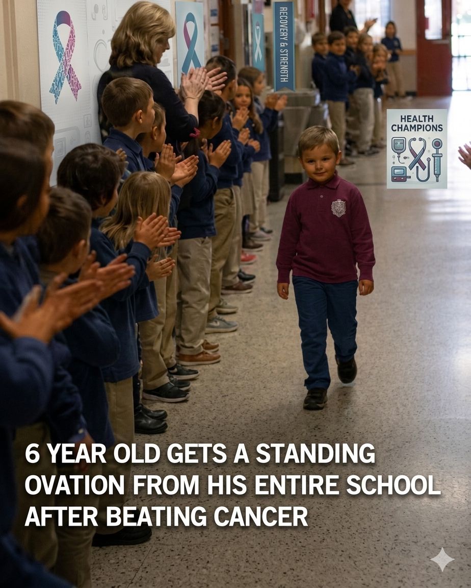 ❤️🥹 A 6-year-old boy walked back into school after beating