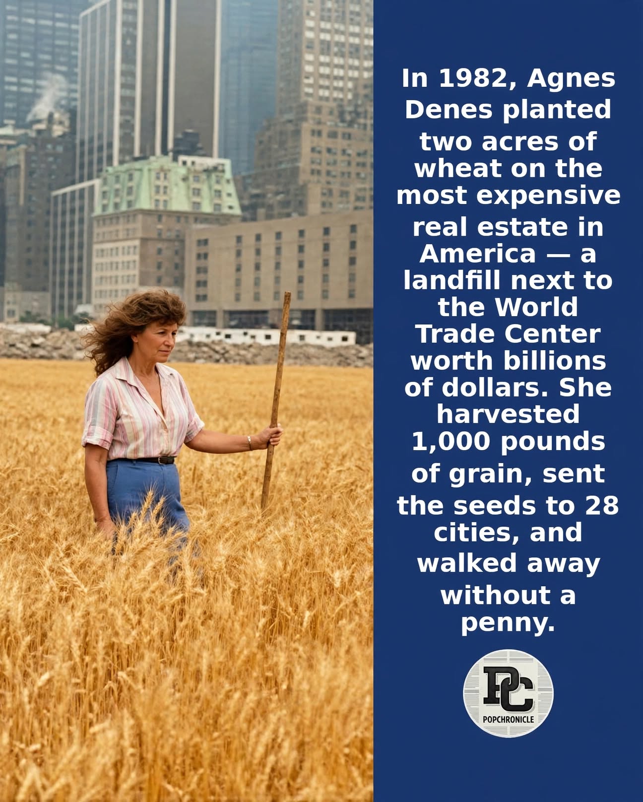 Agnes Denes' 1982 wheatfield near World Trade Center