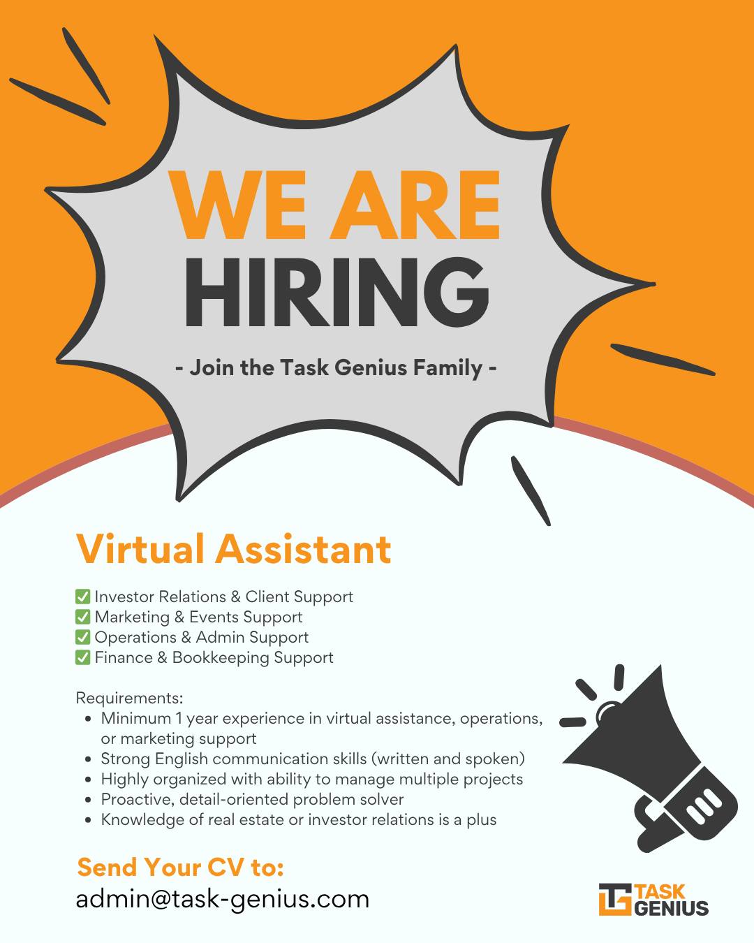 Task Genius - 🌟 HIRING: Full-Time Virtual Assistant 🌟... | Facebook