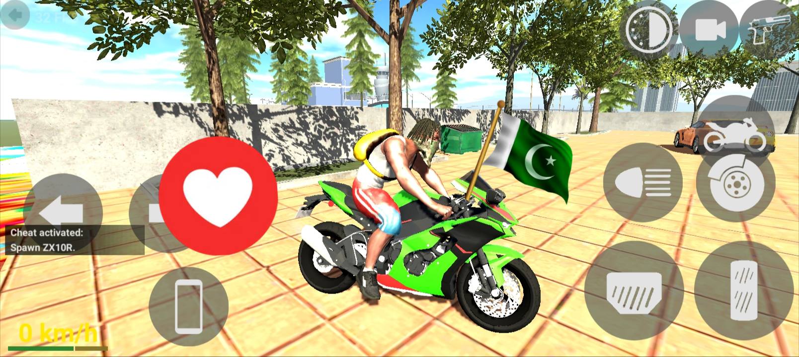 Indian flag vs Pakistan flag Indian bike driving 3D Indian