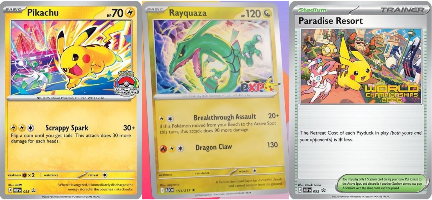 New Pikachu, Rayquaza and Paradise Resort Promo Cards Revealed for