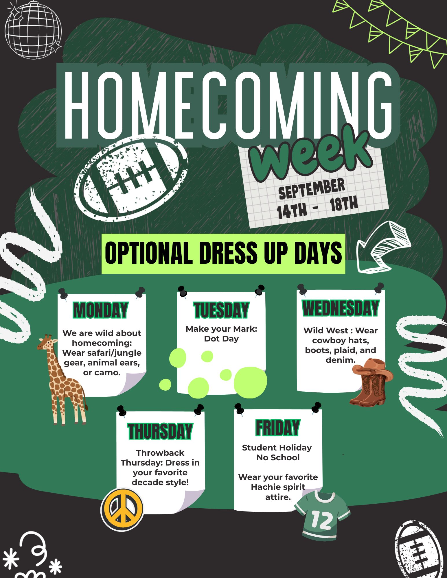 homecoming dress up days 2019 Jimmie Ray Elementary updates week dress-up x-styleCode:2603-1735