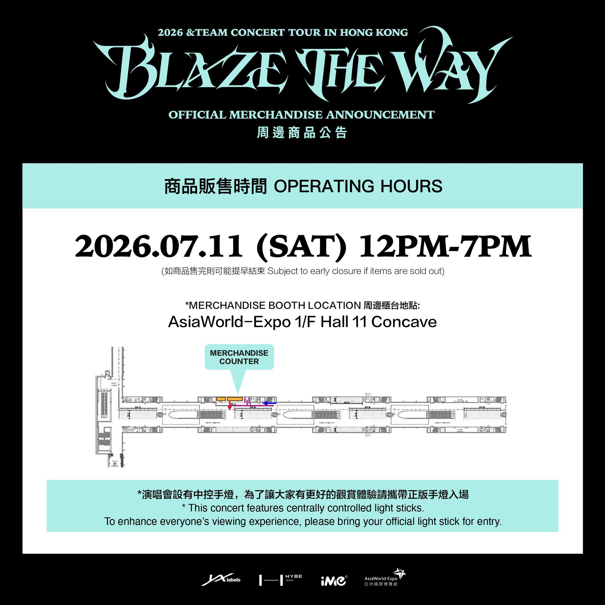 2026 &TEAM concert tour 'Blaze The Way' merchandise in Hong Kong