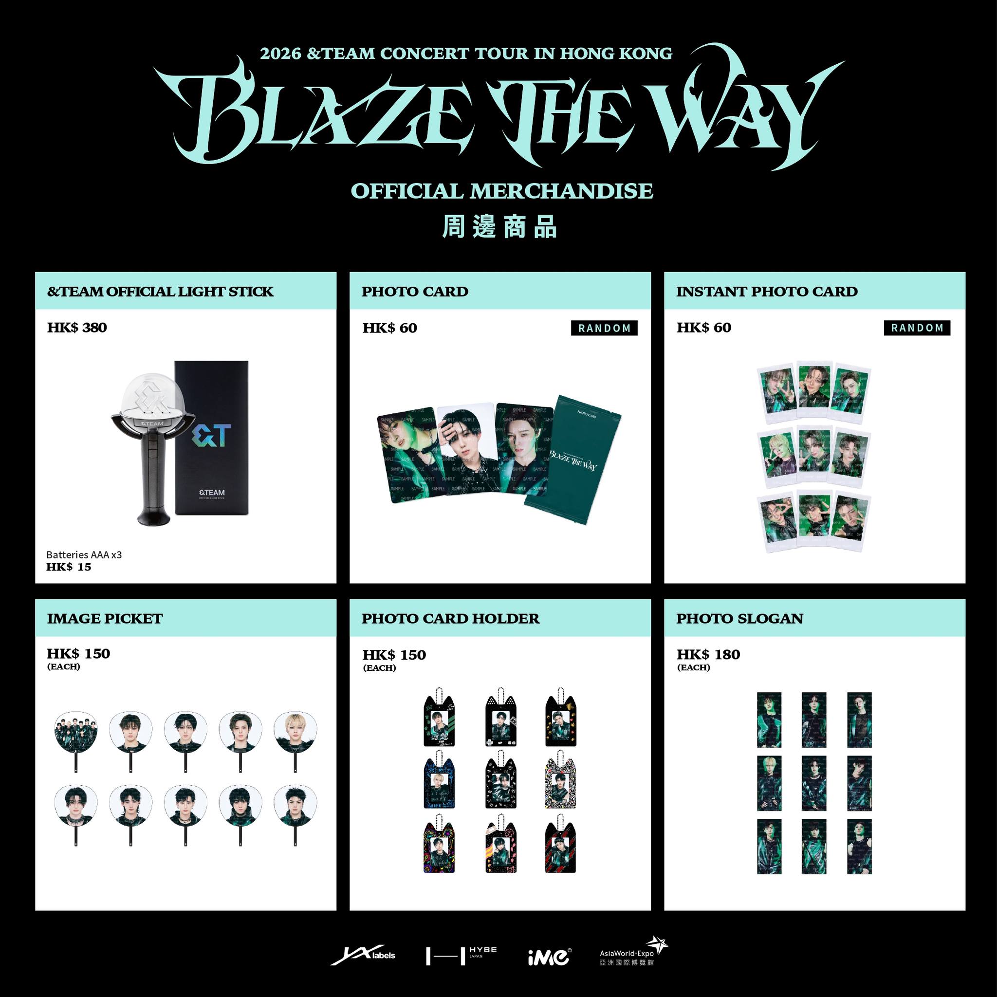 2026 &TEAM concert tour 'Blaze The Way' merchandise in Hong Kong