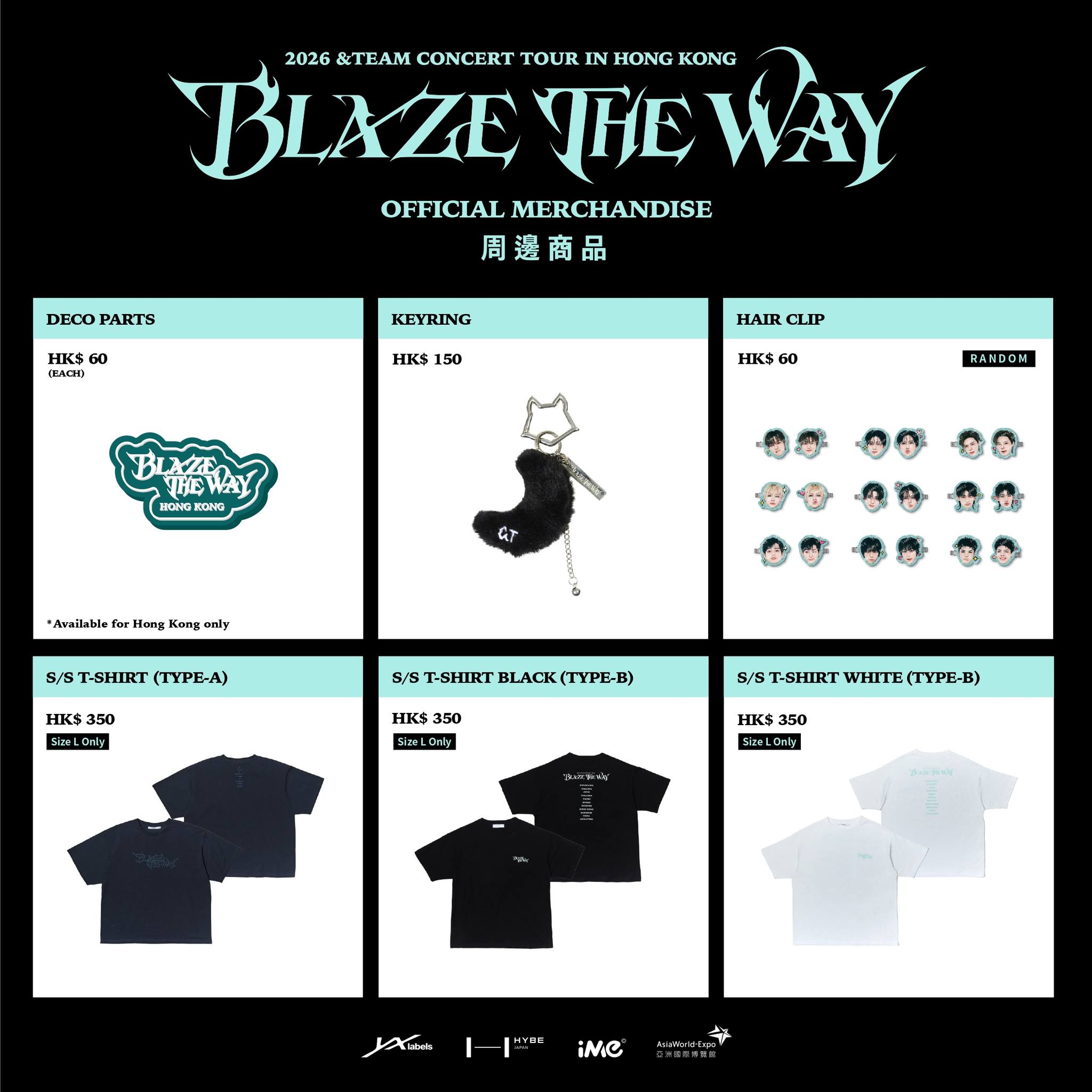 2026 &TEAM concert tour 'Blaze The Way' merchandise in Hong Kong