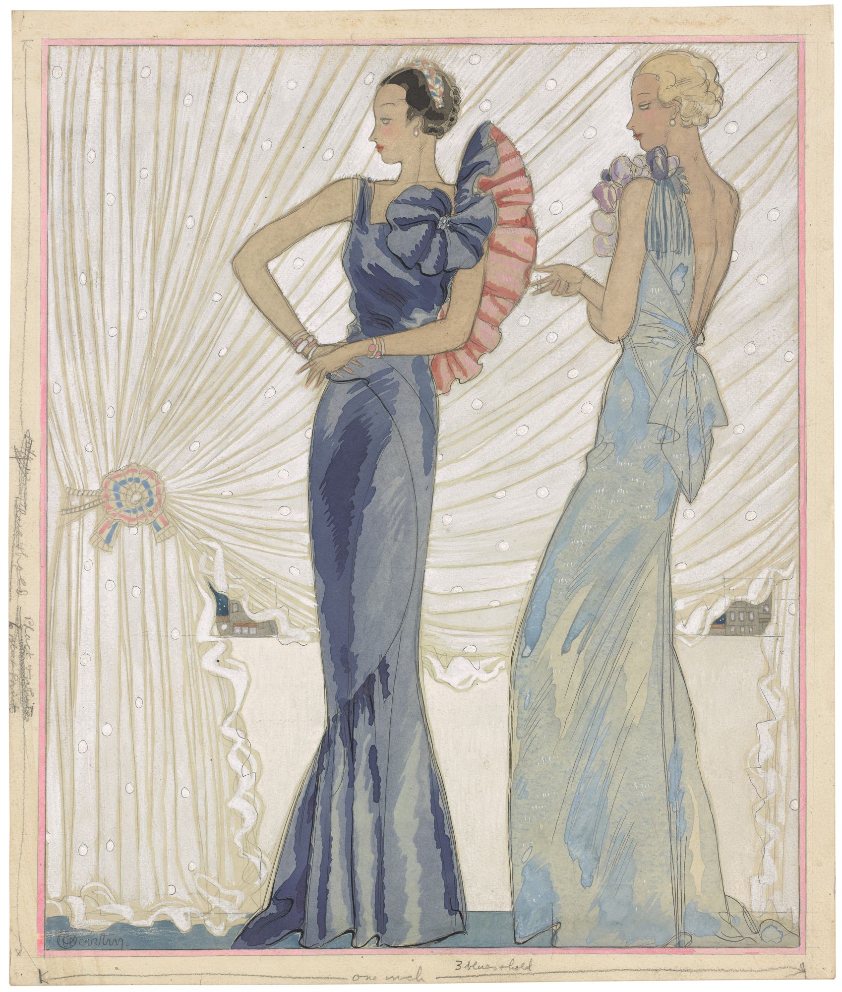 lady bazaar dresses The Tatler, 12 Oct 1938, presents these Edwardian-style evening and their 'unusual' colour schemes. The model on the left wears a dress in iridescent lamé, whilst the model on the right dress wedding prom gown dress