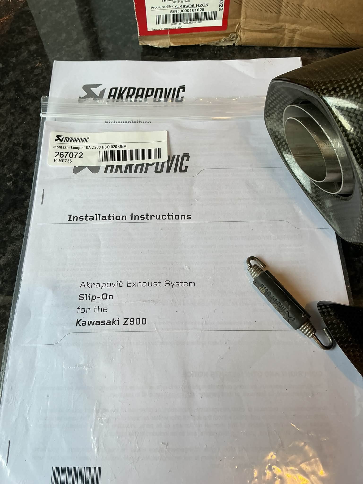 Akrapovic slip-on exhaust for 2023 Kawasaki Z900 for sale