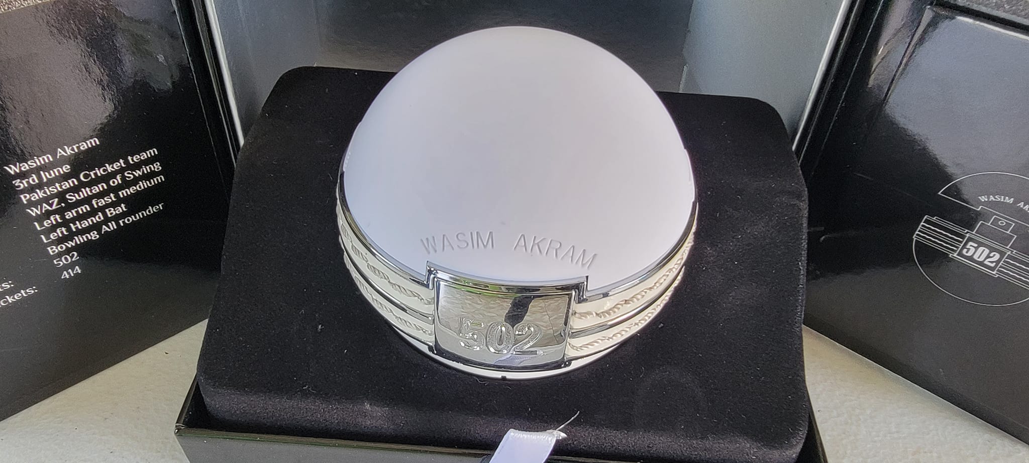 Wasim Akram unboxing his signature scent, 502, with Harbhajan 