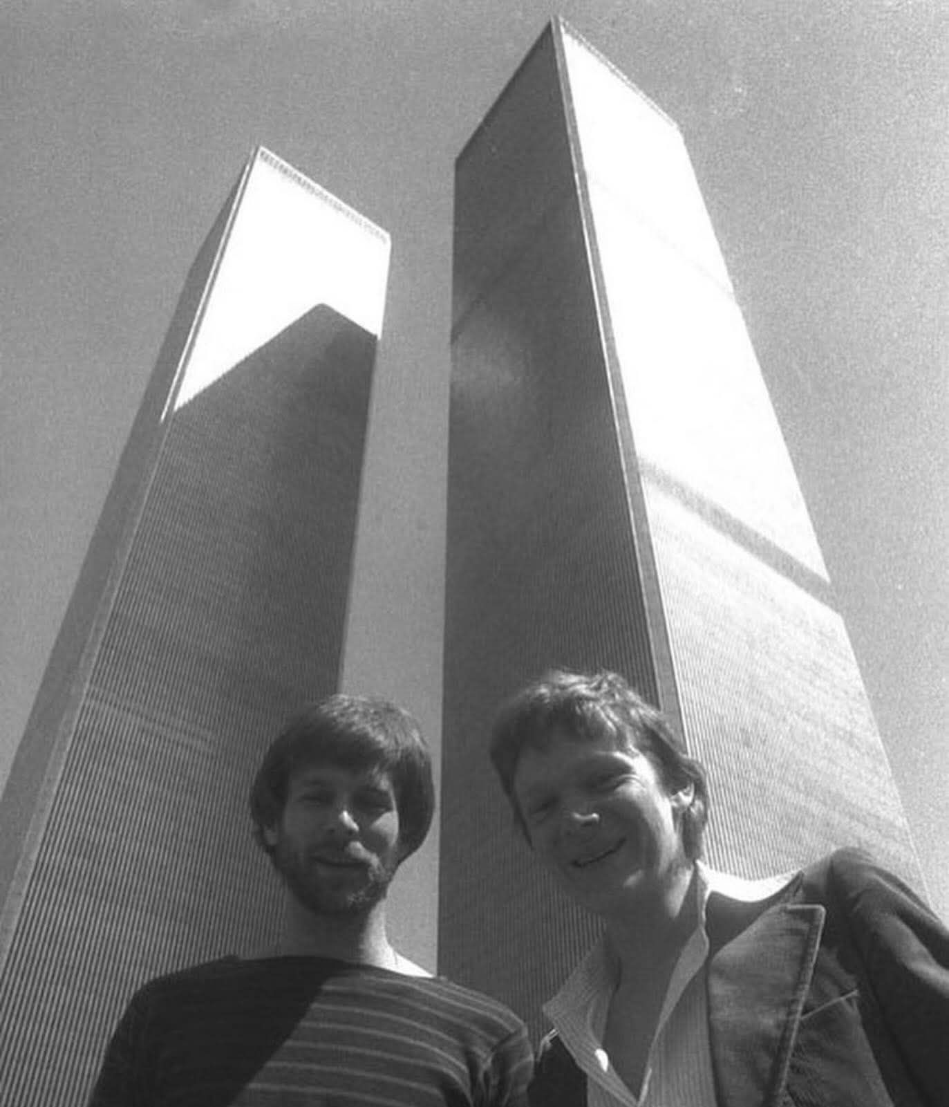 Philippe Petit and George Willig at World Trade Center 1977