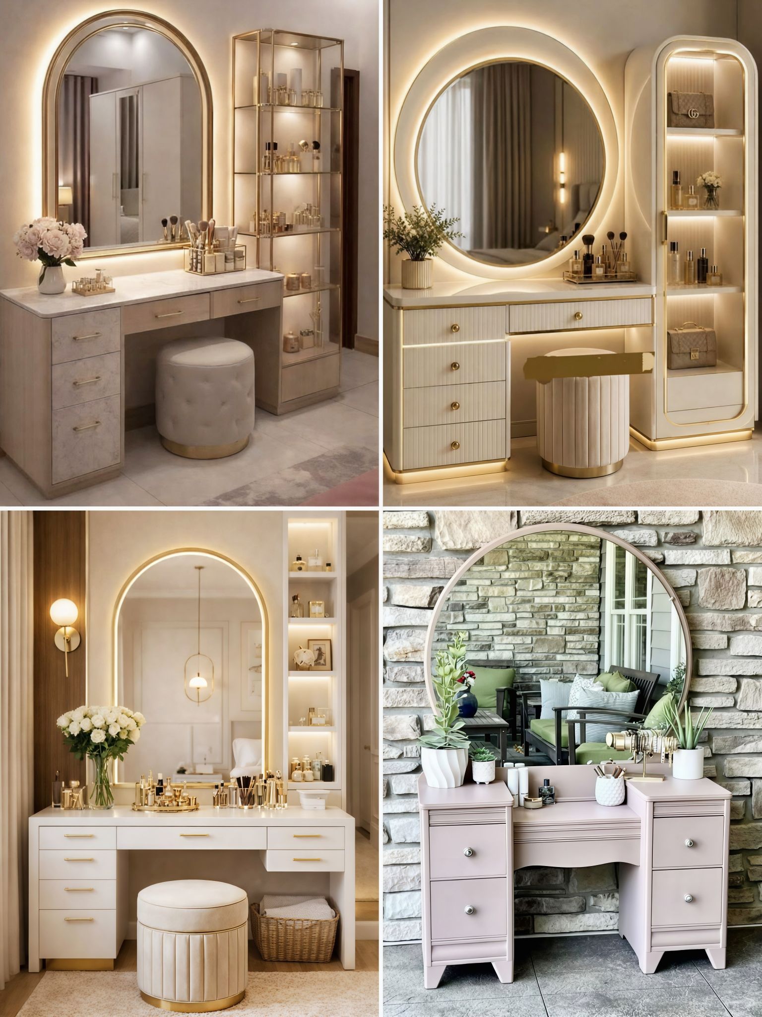 bathroom dressing table design Sophisticated 💞💞 waist:50 Sylvaine Elegant A-Line Square 58144 Dressing mirror