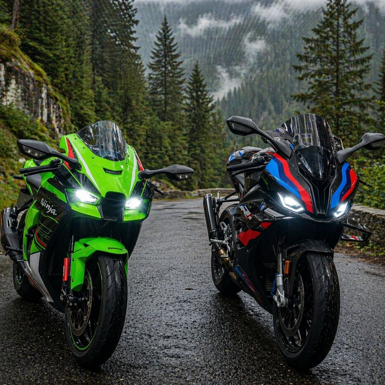 チャーリー！ The 2024 Ninja ZX-6R met the latest iteration of the Bavarian