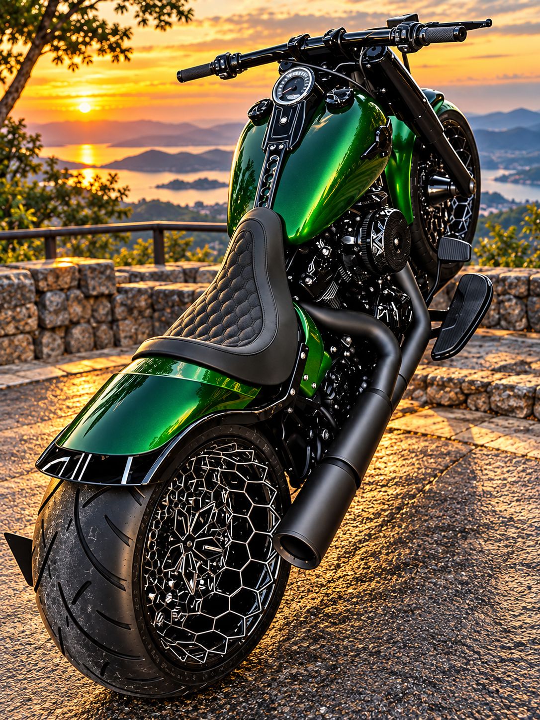 🏍️ Green looks good on this beast! 💚