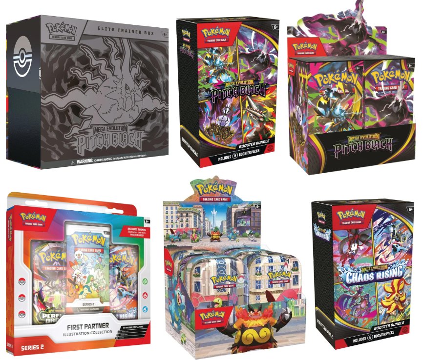 Pokemon TCG Restocks Sold and Shipped by Major Retailers! 🔥 Amazon 📦 Pitch Black Bundle: https://amzn.to/3TmQ20a Pitch Black Booster Box: https://amzn.to/4fKppK1 Illustration Collection Series 2: https://amzn.to/4fFDp7K Chaos Rising Bundle: https 