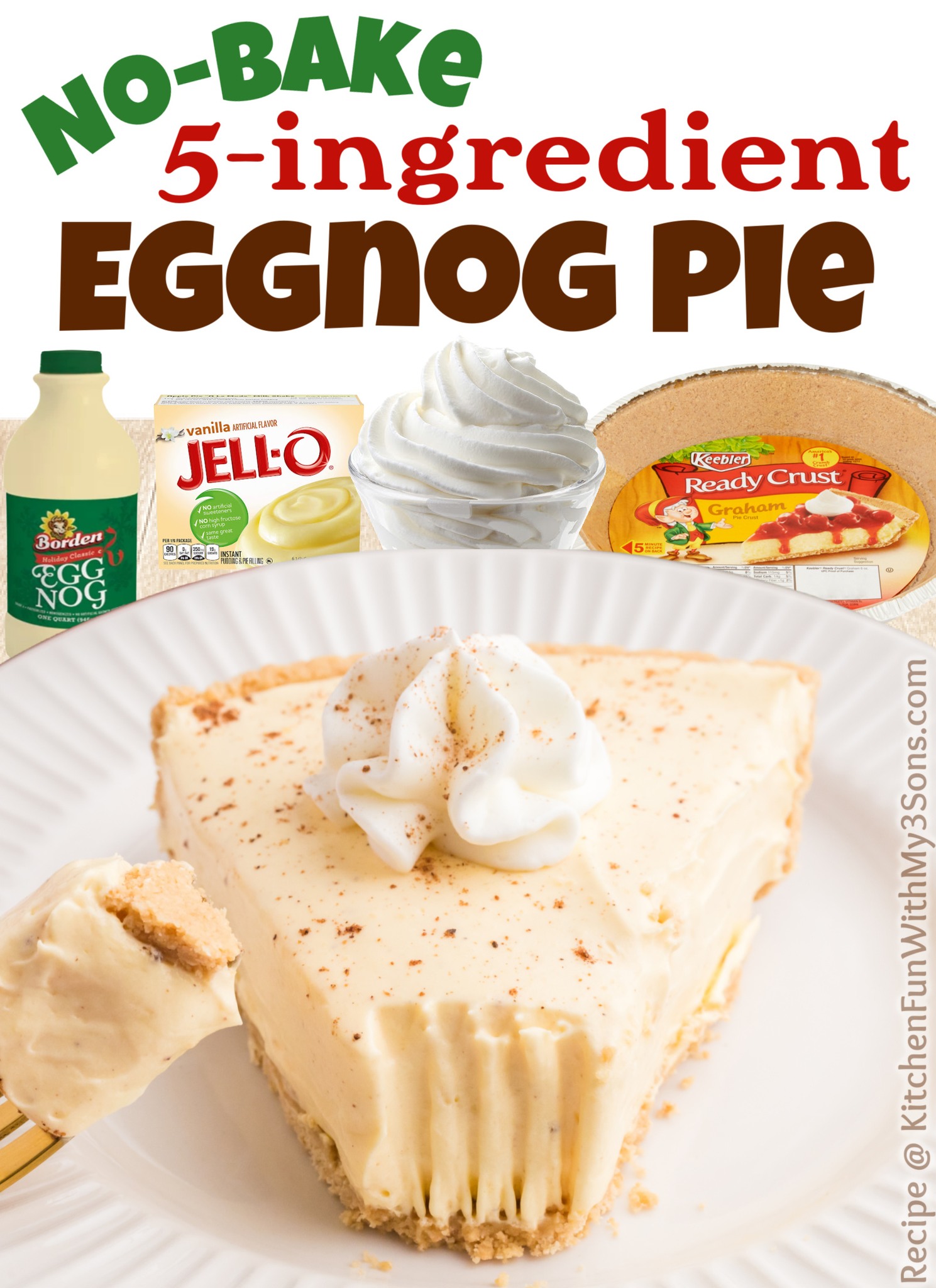 ⭐ NO-BAKE EGGNOG PIE ⭐... - Kitchen Fun With My 3 Sons