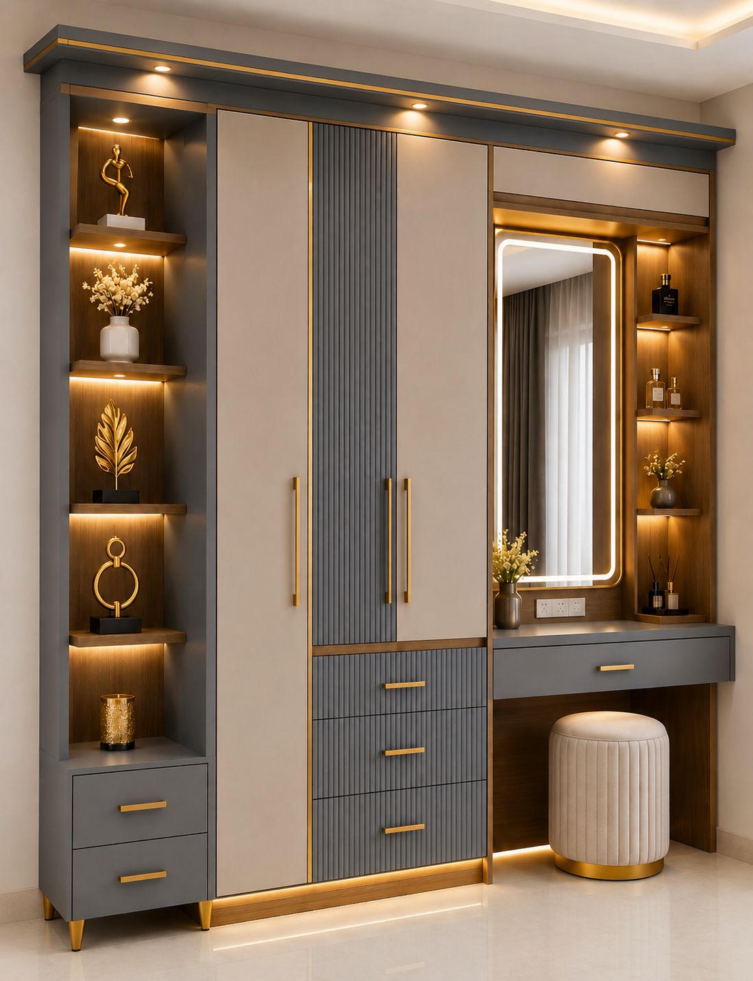 Beautiful wardrobe with dressing table design 💞🙏