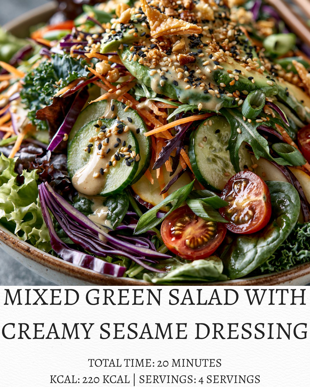 green kewpie sesame dressing Simple salad with strawberry lemonade