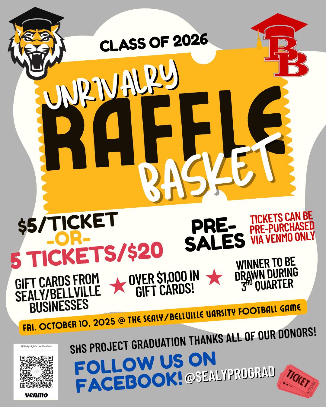 Sealy - Get ready for the ultimate Sealy Tiger basket!! Raffle tickets ...