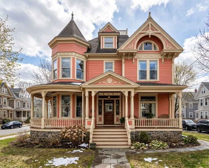 Elegant two-story Victorian-inspired house plan featuring a highly ...