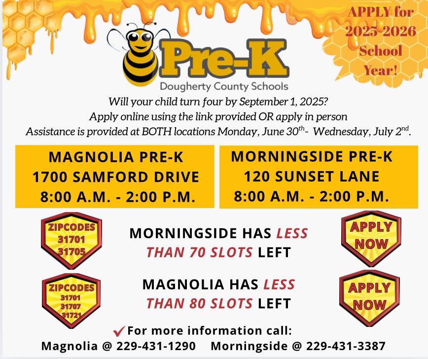 Dougherty - 💻 The 2025-2026 DCSS Pre-K Registration at both locations ...